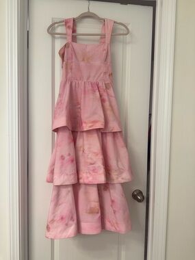 Gianni Bini Pink Tiered Watercolor Gown